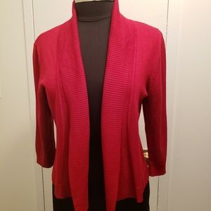 89th and Madison Deep Red Cardigan. SizeLarge.
